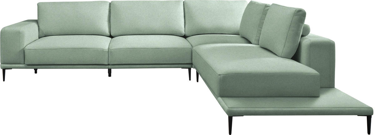 ECKSOFA Leinwand Mintgrün  - Schwarz/Mintgrün, Design, Textil/Metall (318/271cm) - Belluti