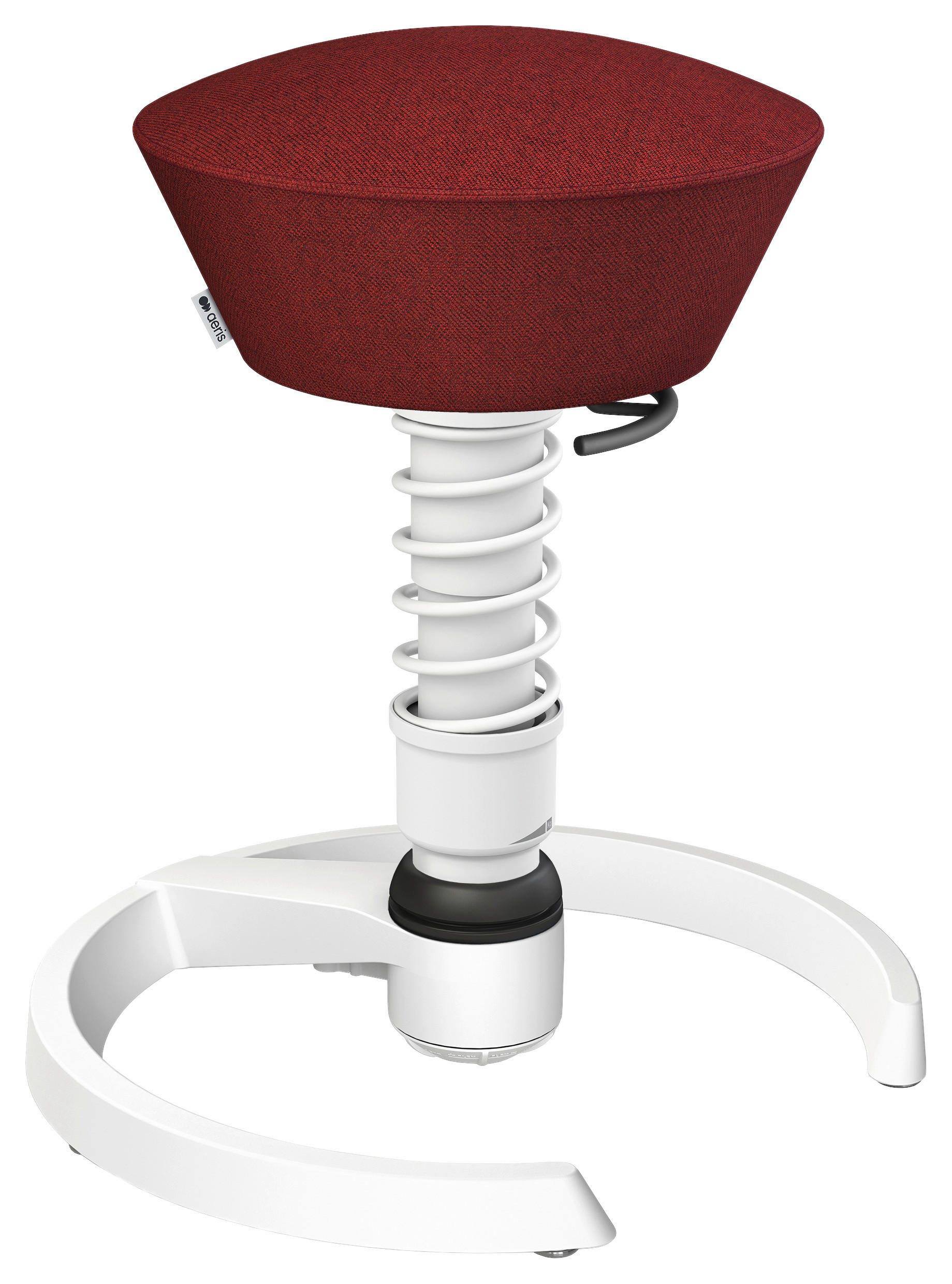 BÜROHOCKER Wollmischung mel. Weiß, Dunkelrot  - Weiß/Dunkelrot, Basics, Textil/Metall (55/45,66/55cm) - Aeris