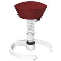 BÜROHOCKER Wollmischung mel. Weiß, Dunkelrot  - Weiß/Dunkelrot, Basics, Textil/Metall (55/45,66/55cm) - Aeris