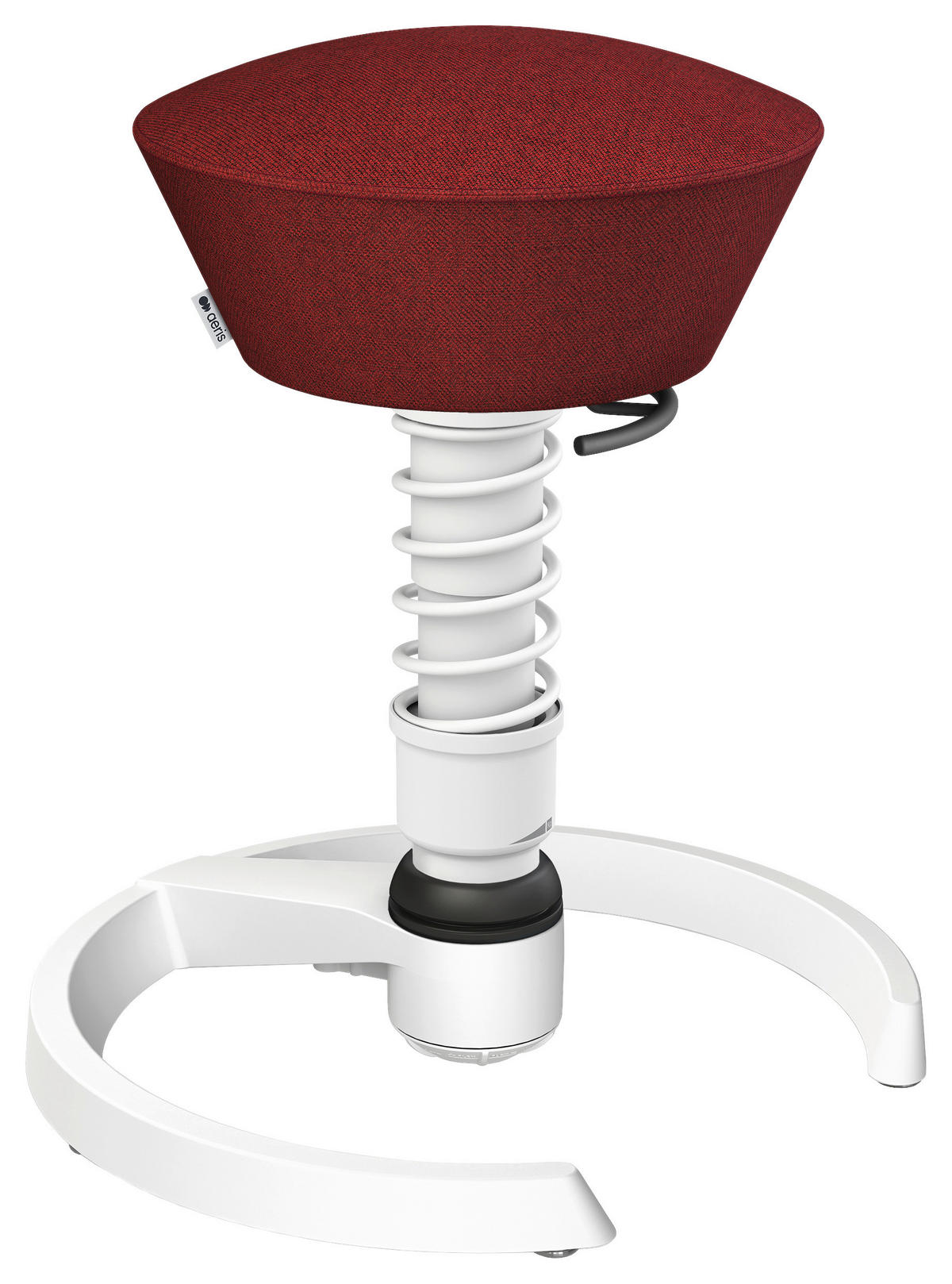 BÜROHOCKER Wollmischung mel. Weiß, Dunkelrot  - Weiß/Dunkelrot, Basics, Textil/Metall (55/45,66/55cm) - Aeris