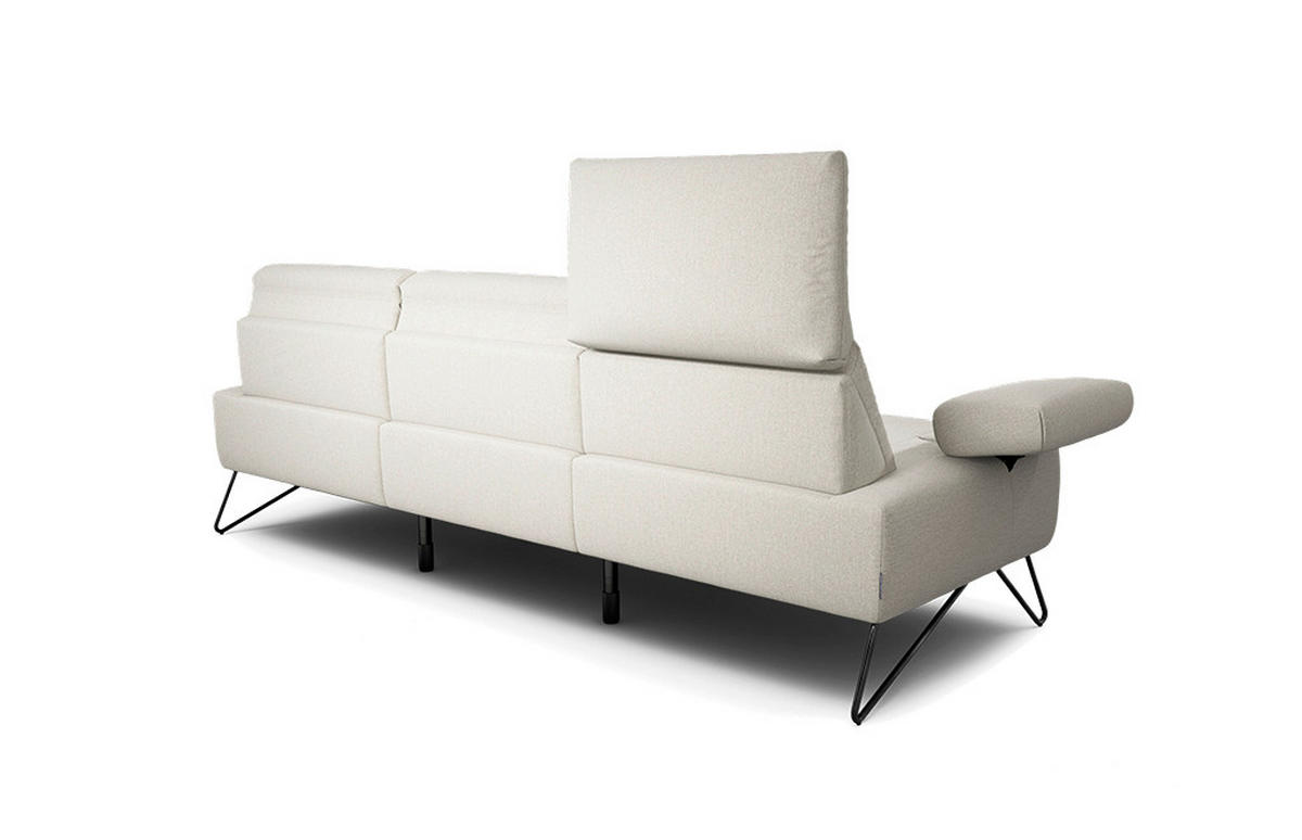 3-SITZER-SOFA in Chenille Naturfarben  - Schwarz/Naturfarben, Design, Textil/Metall (234-264/85/86-94cm) - SENSOO