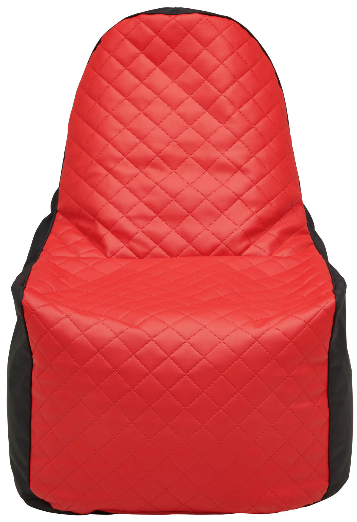 SITZSACK Lederlook, Webstoff Rot, Schwarz 380 L  - Rot/Schwarz, MODERN, Textil (75/95/90cm) - Boxxx
