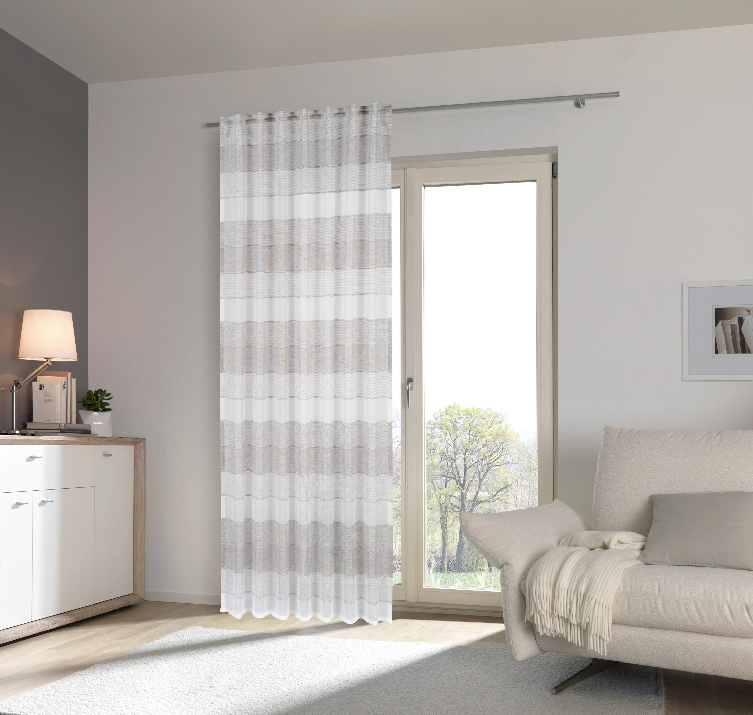 FERTIGVORHANG  halbtransparent   140/245 cm  - Grau, Basics, Textil (140/245cm) - Esposa
