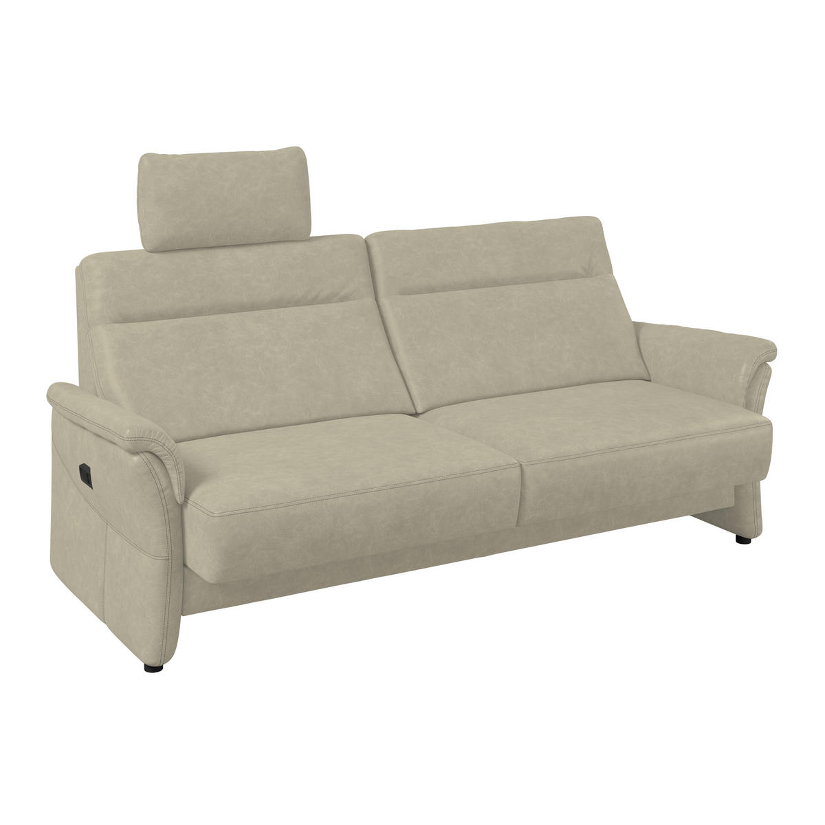 3,5-SITZER - Hellgrau/Schwarz, Konventionell, Kunststoff/Textil (205/98/91cm) - Elegando