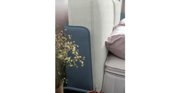 BOXSPRINGBETT 180/200 cm  in Blau, Hellgrau  - Blau/Hellgrau, Design, Textil/Metall (180/200cm) - Johann Jakob