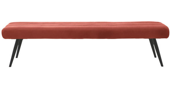 SITZBANK in Textil Aprikose  - Aprikose/Schwarz, Design, Textil/Metall (200/48/47cm) - Dieter Knoll