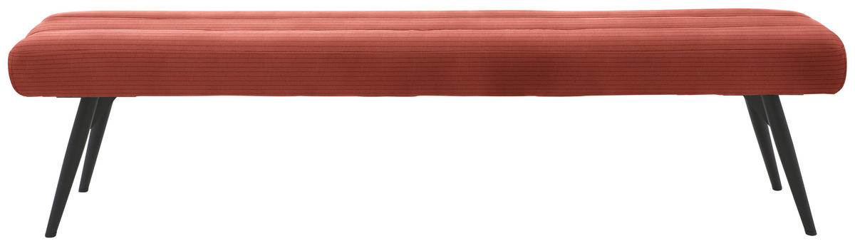 SITZBANK Textil Aprikose  - Aprikose/Schwarz, Design, Textil/Metall (200/48/47cm) - Dieter Knoll