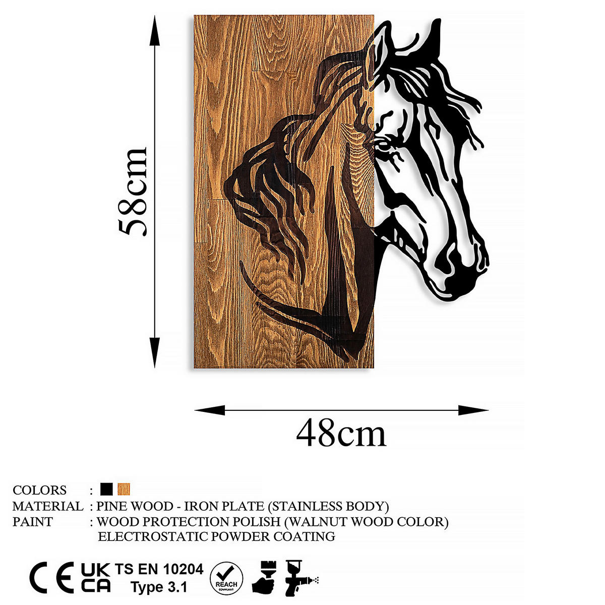 OBJEKTBILD 48/57 cm  - Schwarz/Braun, Basics, Holzwerkstoff (48/57cm)