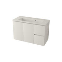 MOSDÓSZEKRÉNY MOSDÓVAL 81/57/36 cm  - magasfényű fehér/fehér, Basics, faalapú anyag/kerámia (81/57/36cm) - Welnova