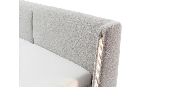 POLSTERBETT Beleuchtung 140/200 cm in Creme - Creme/Schwarz, MODERN, Textil/Metall (140/200cm) - Novel