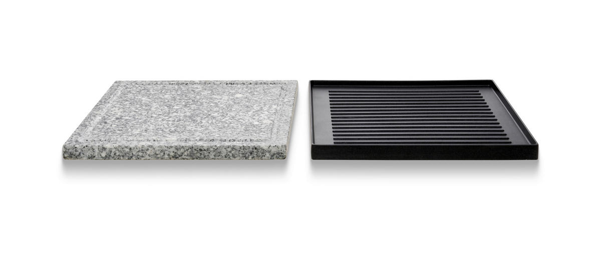 RACLETTE-GRILL  - Edelstahlfarben/Schwarz, KONVENTIONELL, Kunststoff/Stein (62/24,2/13cm) - Homeware Profession.