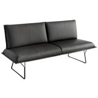 SITZBANK 200/98/72 cm Echtleder Schwarz Metall  - Schwarz, Design, Leder/Metall (200/98/72cm) - Koinor