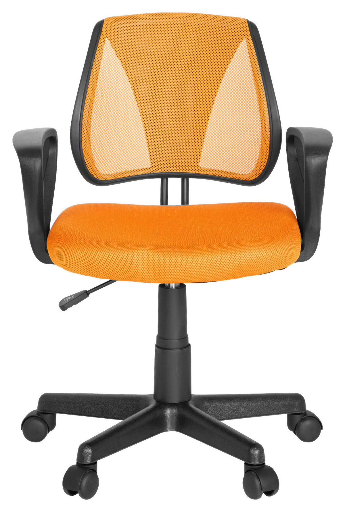 OTOČNÁ ŽIDLE PRO MLÁDEŽ, oranžová - oranžová/černá, Basics, plast (58/75-92/45cm) - MID.YOU