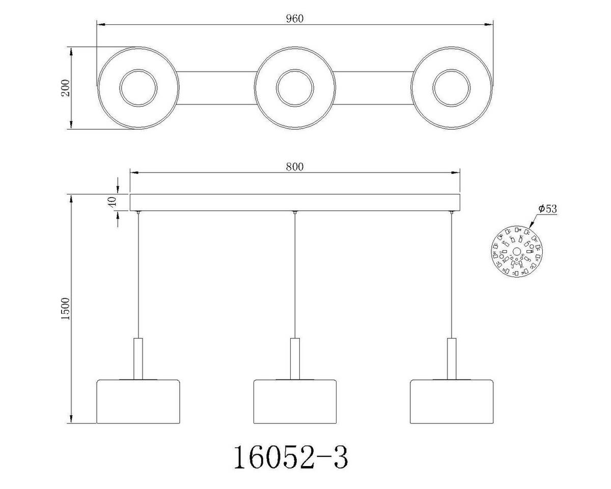VISEČA LED-SVETILKA  TRENTON //3000, 6000, 4000 K/230 V/ - črna/bela, Design, kovina/umetna masa (90/20/150cm) - Globo