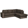 ECKSOFA Dunkelbraun Mikrofaser  - Chromfarben/Dunkelbraun, KONVENTIONELL, Textil/Metall (248/213cm) - MID.YOU