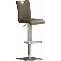 BAROVÁ ŽIDLE, barvy nerez oceli, světle hnědá - světle hnědá/barvy nerez oceli, Design, kov/kůže (42/90-115/50cm) - Livetastic