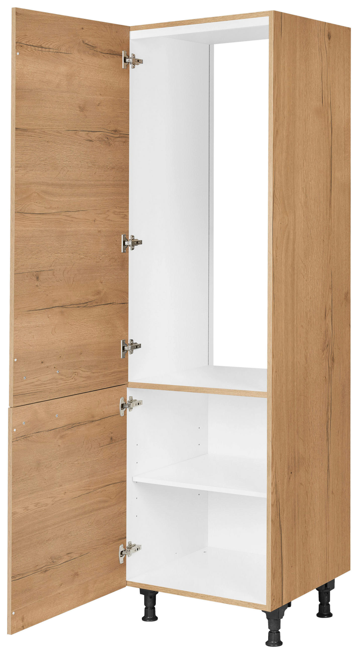 GERÄTEUMBAUSCHRANK 60/216,6/58 cm  in Eichefarben  - Eichefarben/Schwarz, MODERN, Holzwerkstoff/Metall (60/216,6/58cm) - Nobilia