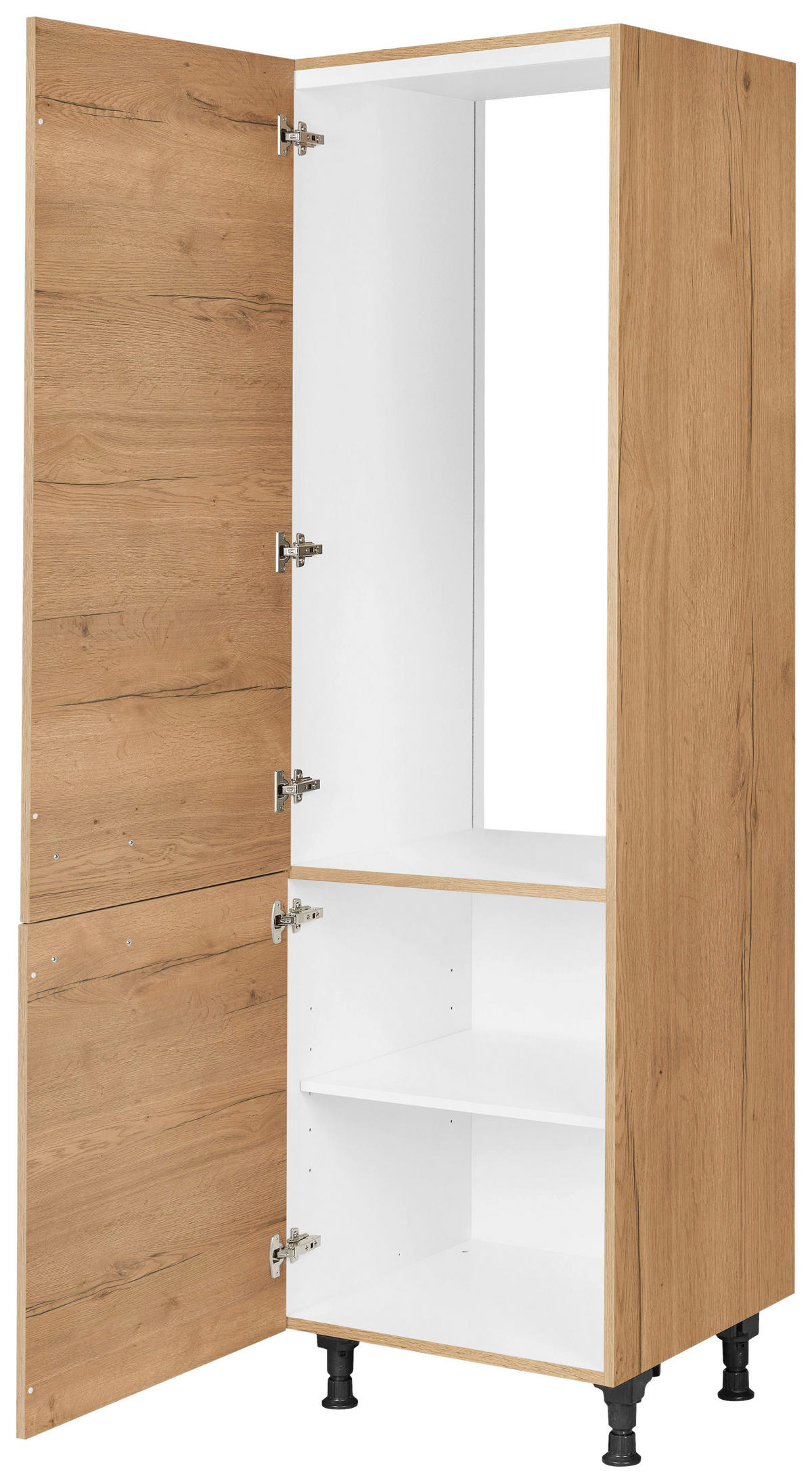 GERÄTEUMBAUSCHRANK 60/216,6/58 cm  in Eichefarben  - Eichefarben/Schwarz, MODERN, Holzwerkstoff/Metall (60/216,6/58cm) - Nobilia