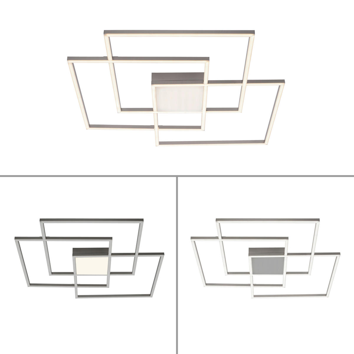 LED-DECKENLEUCHTE Asmin 75/75/6 cm   - Silberfarben, Design, Kunststoff/Metall (75/75/6cm)
