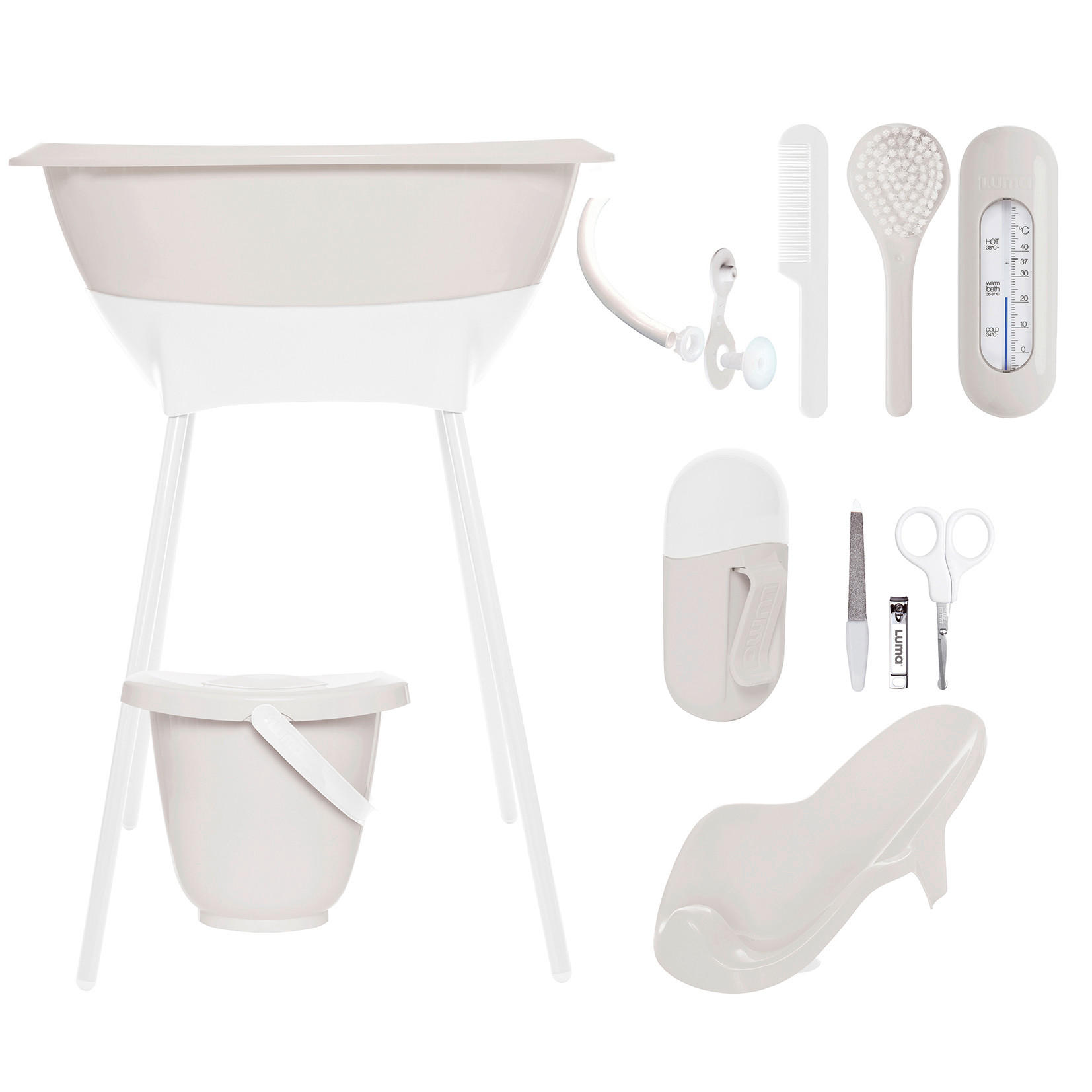 BABYBADESET Pure Oat 8-teilig  - Weiß, Basics, Kunststoff (79,5/40/46cm) - Luma