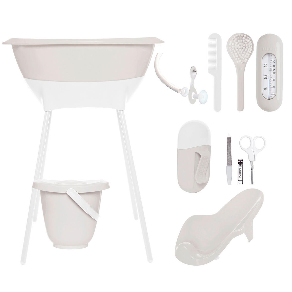 BABYBADESET Pure Oat 8-teilig  - Weiß, Basics, Kunststoff (79,5/40/46cm) - Luma