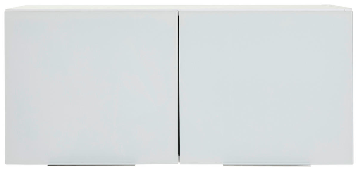 AUFSATZSCHRANK 91/40/40,5 cm   - Weiß Hochglanz/Alufarben, Design, Holzwerkstoff/Metall (91/40/40,5cm) - Voleo