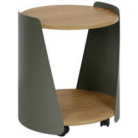 BEISTELLTISCH in Metall, Holzwerkstoff einfacher Aufbau 40/39,5/47 cm  - Naturfarben/Grün, Trend, Holzwerkstoff/Kunststoff (40/39,5/47cm) - Xora