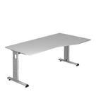 SCHREIBTISCH höhenverstellbar  - Silberfarben/Grau, KONVENTIONELL, Holzwerkstoff/Metall (180/100/65-85cm) - Venda