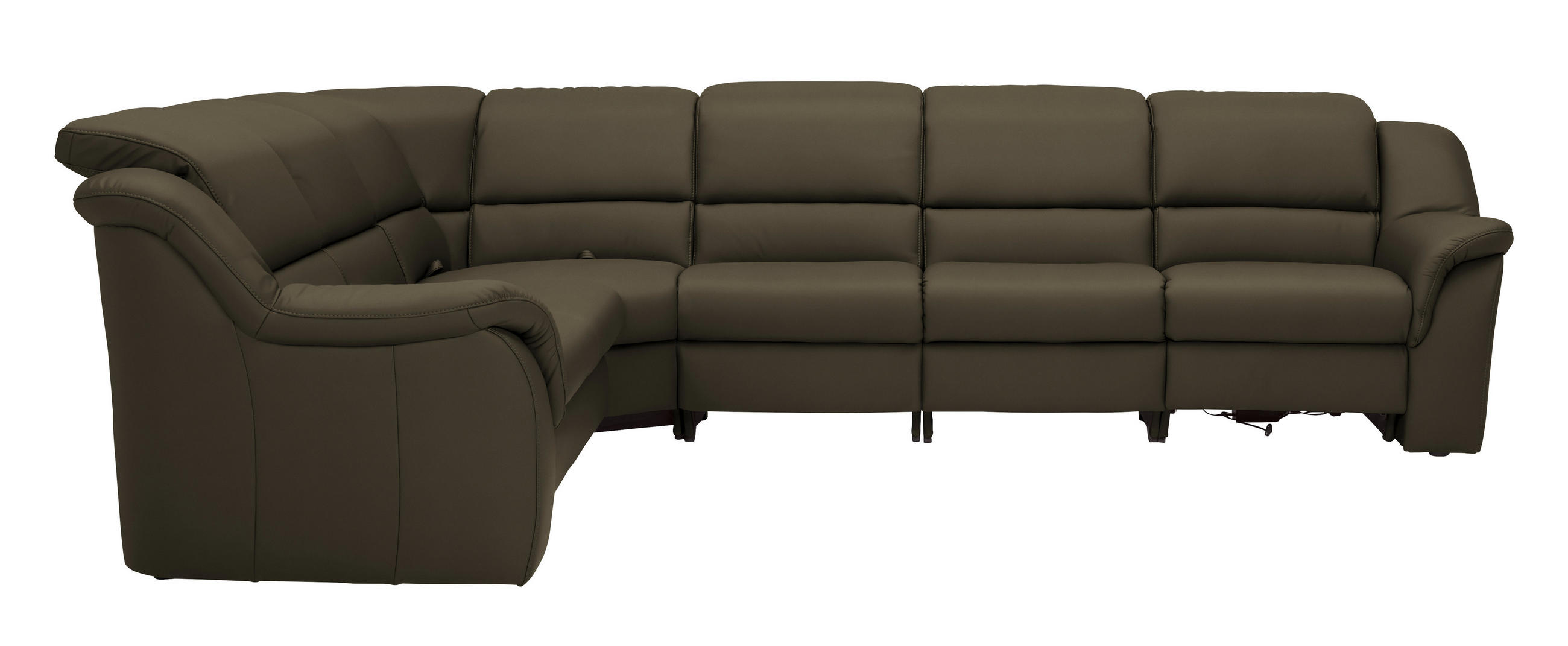 ECKSOFA  in Echtleder Olivgrün  260/324 cm  - Schwarz/Olivgrün, KONVENTIONELL, Leder/Kunststoff (260/324cm) - Cantus