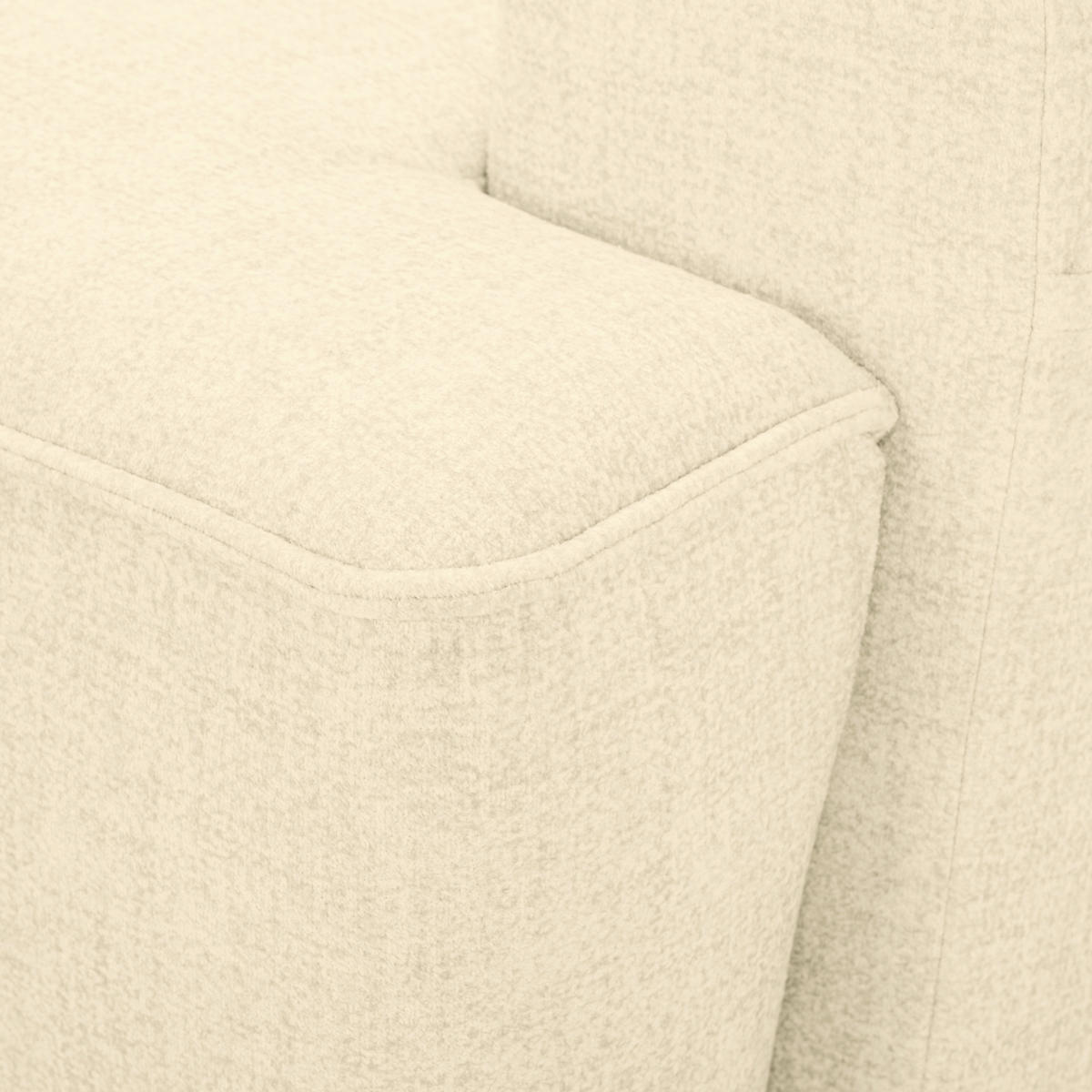 ECKSOFA Creme Mikrofaser  - Creme/Schwarz, KONVENTIONELL, Kunststoff/Textil (169/295cm) - Carryhome