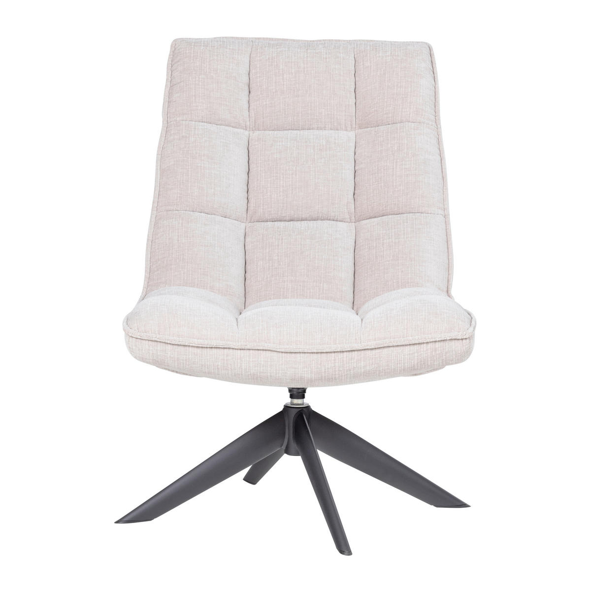 SESSEL in Chenille Naturfarben  - Schwarz/Naturfarben, MODERN, Textil/Metall (70/97/85cm) - Livetastic