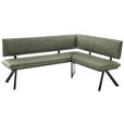 ECKBANK 205/165 cm  in Grün, Schwarz  - Schwarz/Grün, MODERN, Textil/Metall (205/165cm) - Cantus