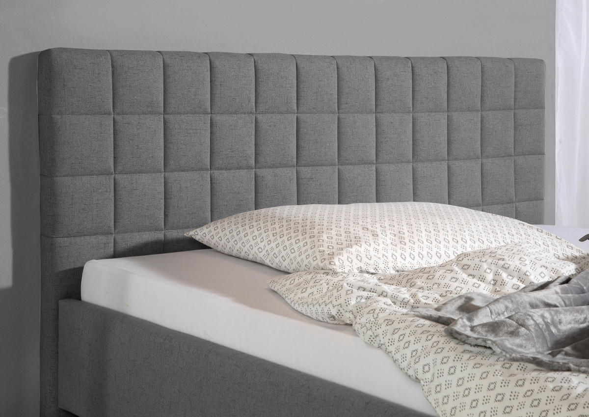 POLSTERBETT 100/200 cm,  in Grau,  - Alufarben/Grau, MODERN, Textil/Metall (100/200cm) - Livetastic