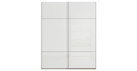 SCHWEBETÜRENSCHRANK 201/223/67 cm 2-türig Weiß, Champagner - Champagner/Alufarben, KONVENTIONELL, Glas/Holzwerkstoff (201/223/67cm) - Novel