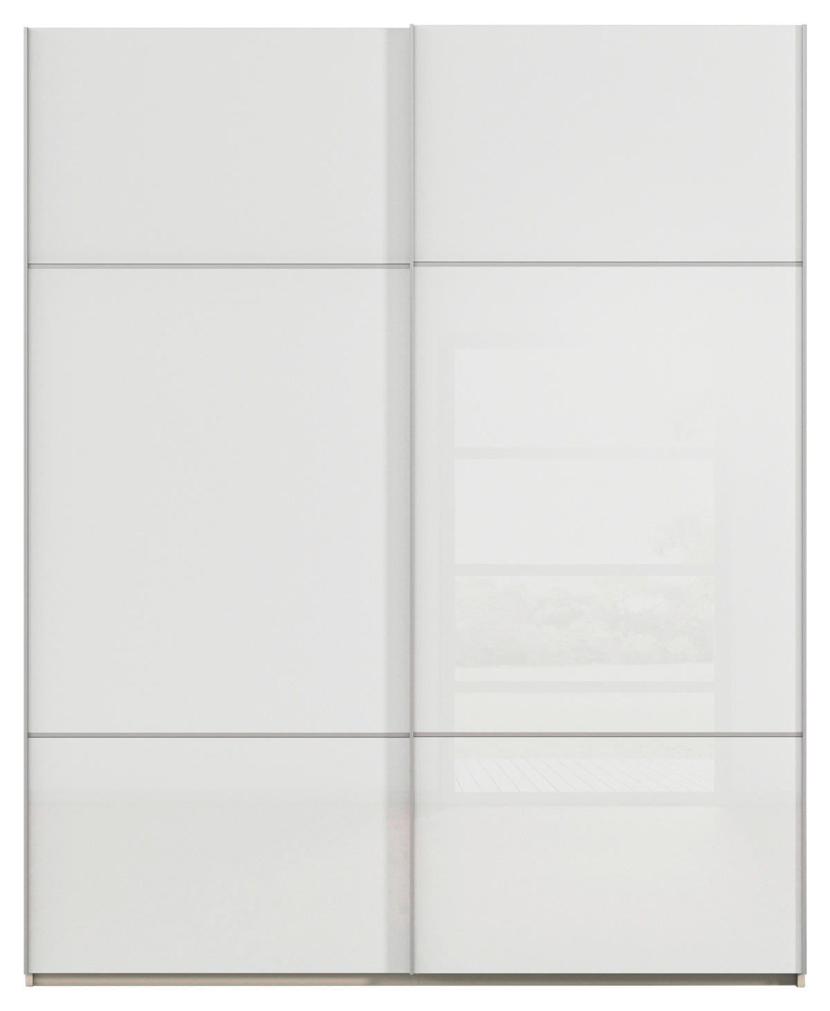 SCHWEBETÜRENSCHRANK in Weiss, Champagner  - Weiss/Champagner, Konventionell, Glas/Holzwerkstoff (181/223/67cm) - Novel