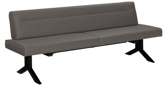 SITZBANK 220/87/70 cm  in Dunkelgrau  - Dunkelgrau/Schwarz, KONVENTIONELL, Textil/Metall (220/87/70cm) - Moderano