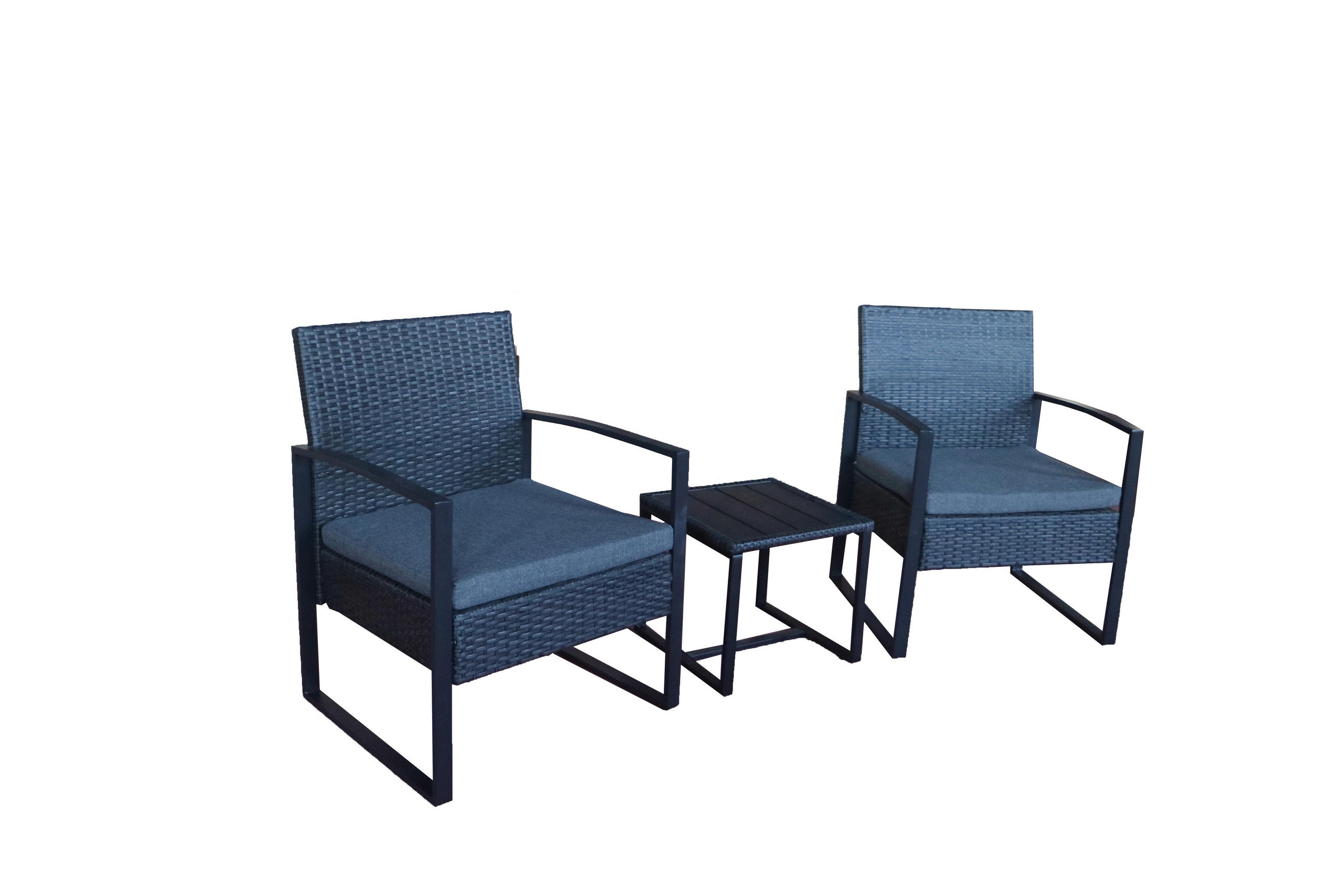 GARTENTISCHGRUPPE  - Anthrazit/Grau, Design, Kunststoff/Metall - MID.YOU