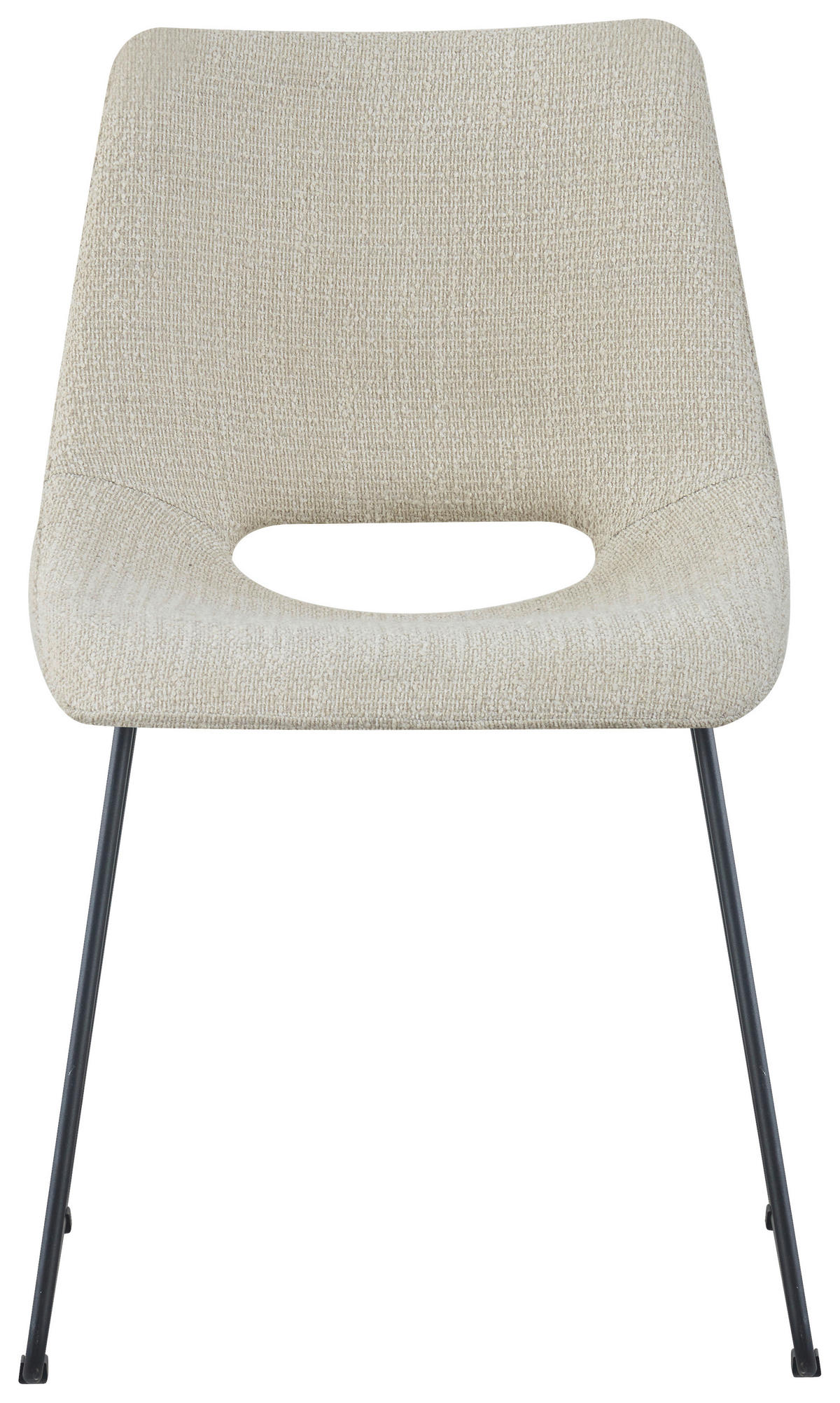 STUHL - Creme/Schwarz, Design, Textil/Metall (48/79/56cm) - Stylife