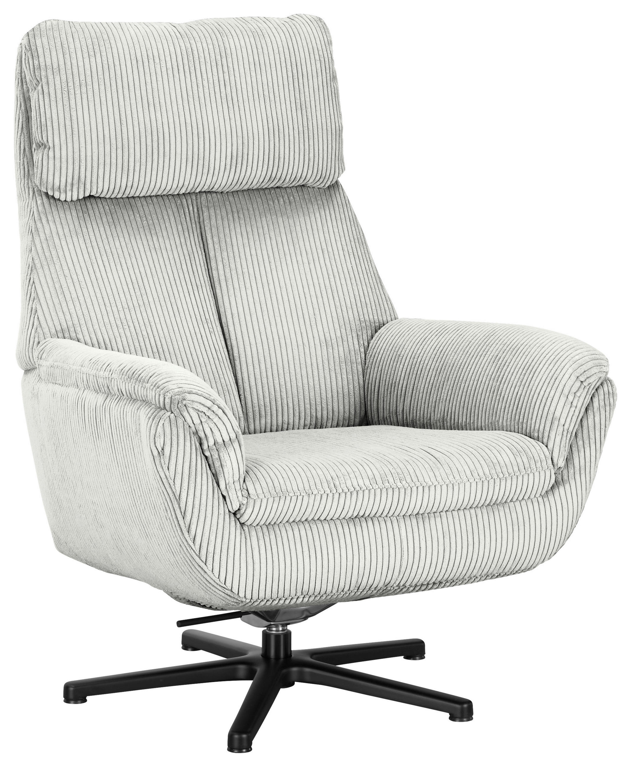 RELAXSESSEL Textil Ecru  - Ecru/Schwarz, Design, Textil/Metall (79/108/89cm) - Beldomo Style