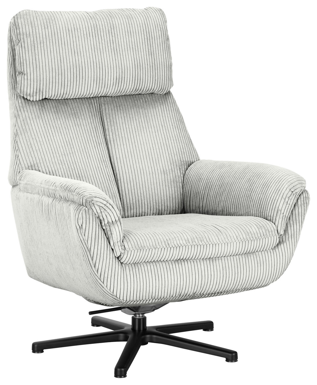 RELAXSESSEL Cord    - Ecru/Schwarz, Design, Textil/Metall (79/108/89cm) - Beldomo Style