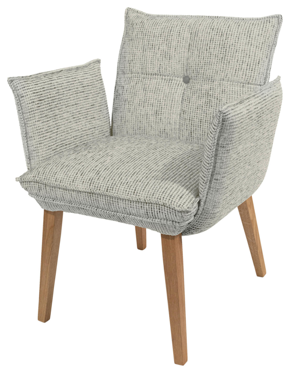 ARMLEHNSTUHL  in Chenille  - Eichefarben/Hellgrau, KONVENTIONELL, Holz/Textil (72/86/65cm) - Valdera
