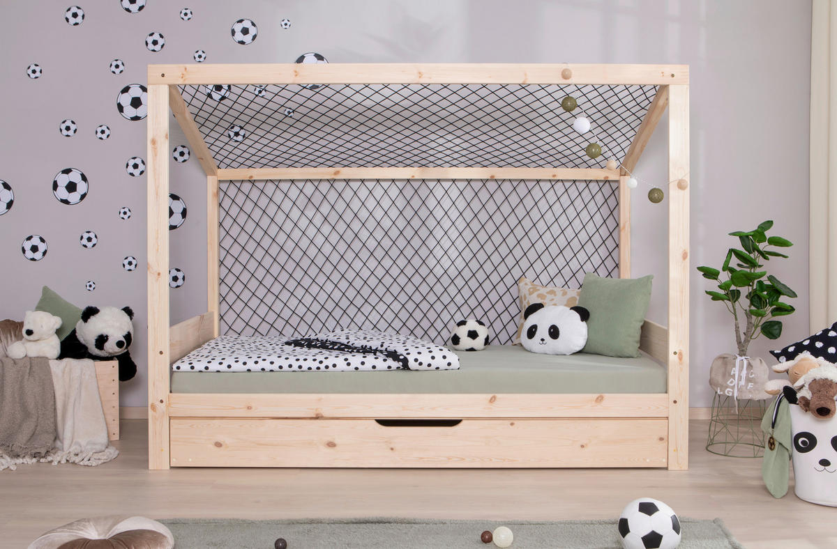 AUSZIEHBETT 90/200 cm  in Naturfarben  - Naturfarben, MODERN, Holz/Textil (90/200cm) - MID.YOU