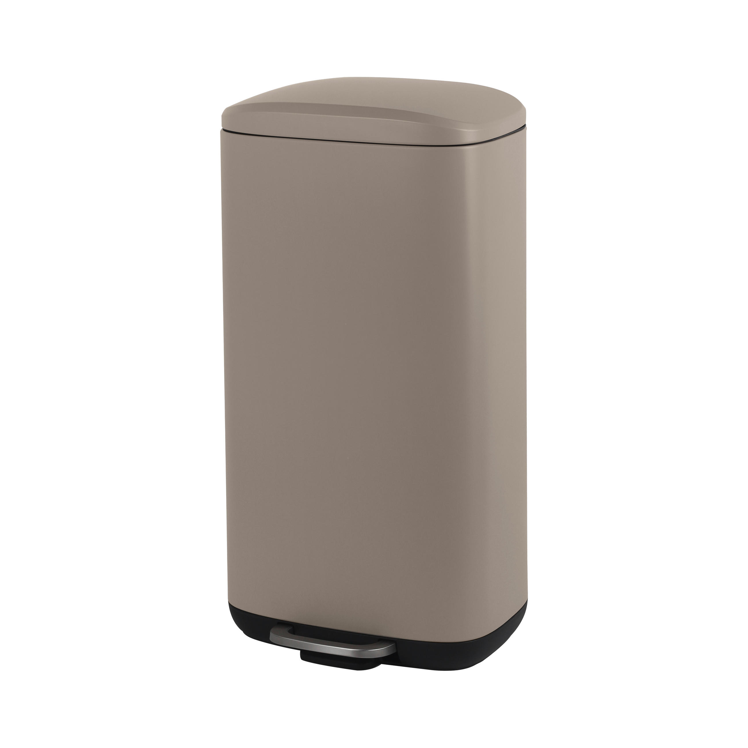 TRETEIMER 30 L  - Taupe/Schwarz, Basics, Kunststoff/Metall (34,8/67,4/30,5cm) - Novel