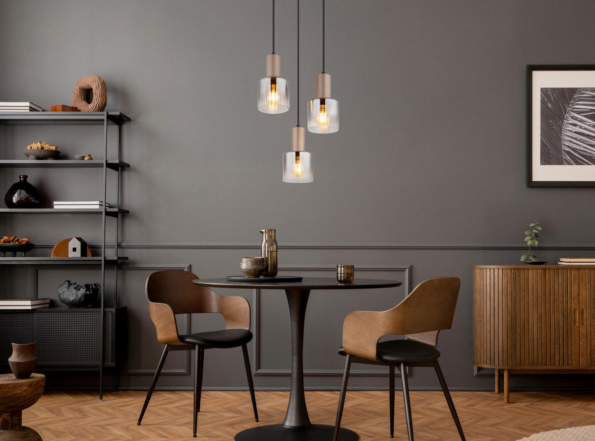 HÄNGELEUCHTE 28/150 cm  - Klar/Chromfarben, Design, Glas/Kunststoff (28/150cm) - Globo