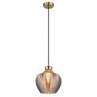 HÄNGELEUCHTE 25/120 cm    - Goldfarben/Schwarz, Basics, Glas/Textil (25/120cm) - Globo