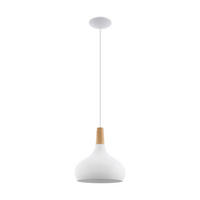 HÄNGLAMPA SABINAR 28/110 cm  - vit/brun, Design, metall/trä (28/110cm) - Eglo