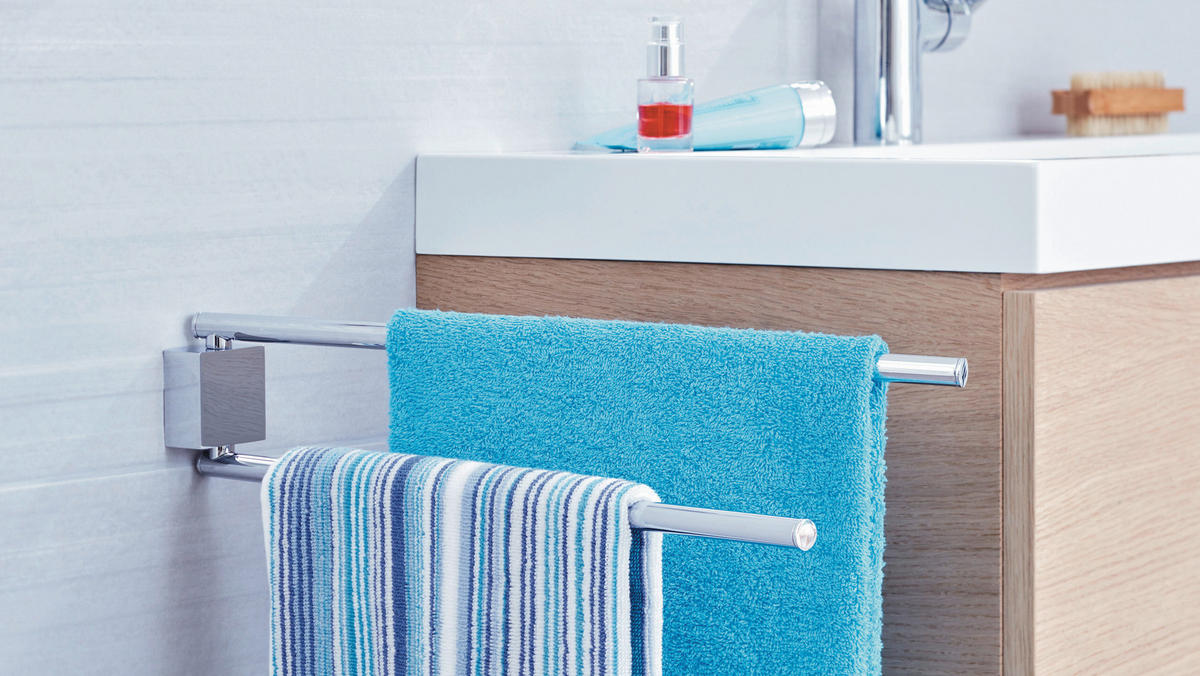 HANDTUCHHALTER Chromfarben  - Chromfarben, Basics, Metall (42/8/5cm) - Tesa