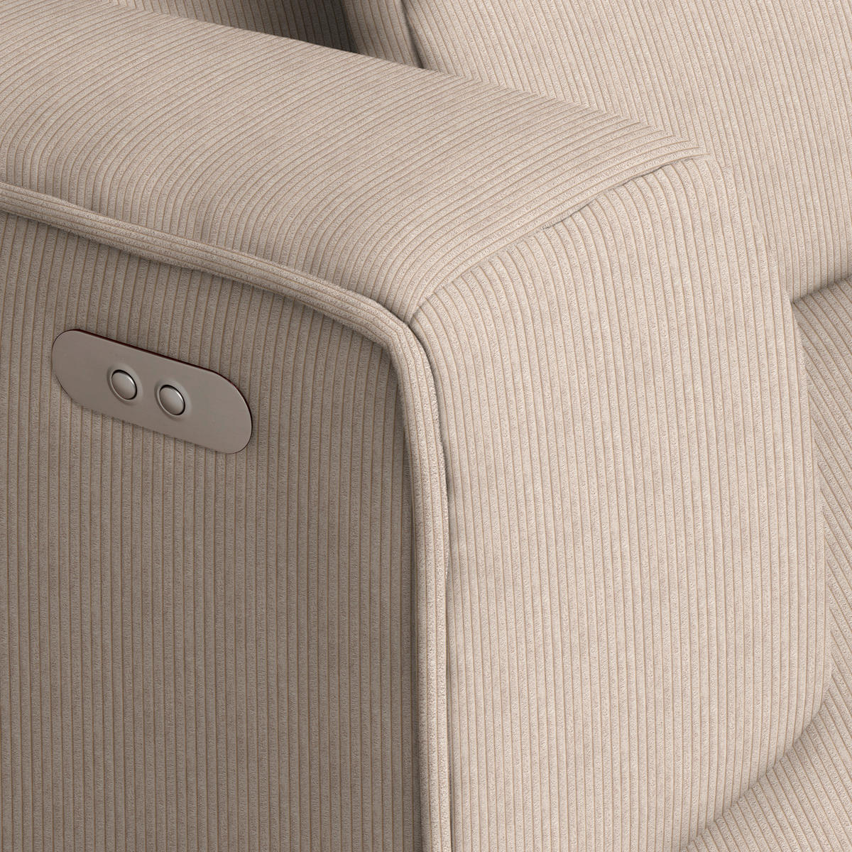 ECKSOFA Feincord Beige  - Beige/Schwarz, Design, Kunststoff/Textil (188/288cm) - Welnova