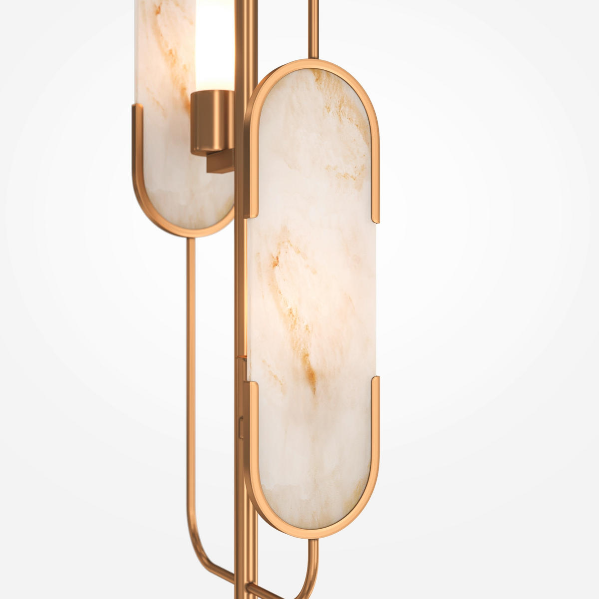 STEHLEUCHTE - Weiss/Goldfarben, Trend, Stein/Metall (23/160cm) - MAYTONI