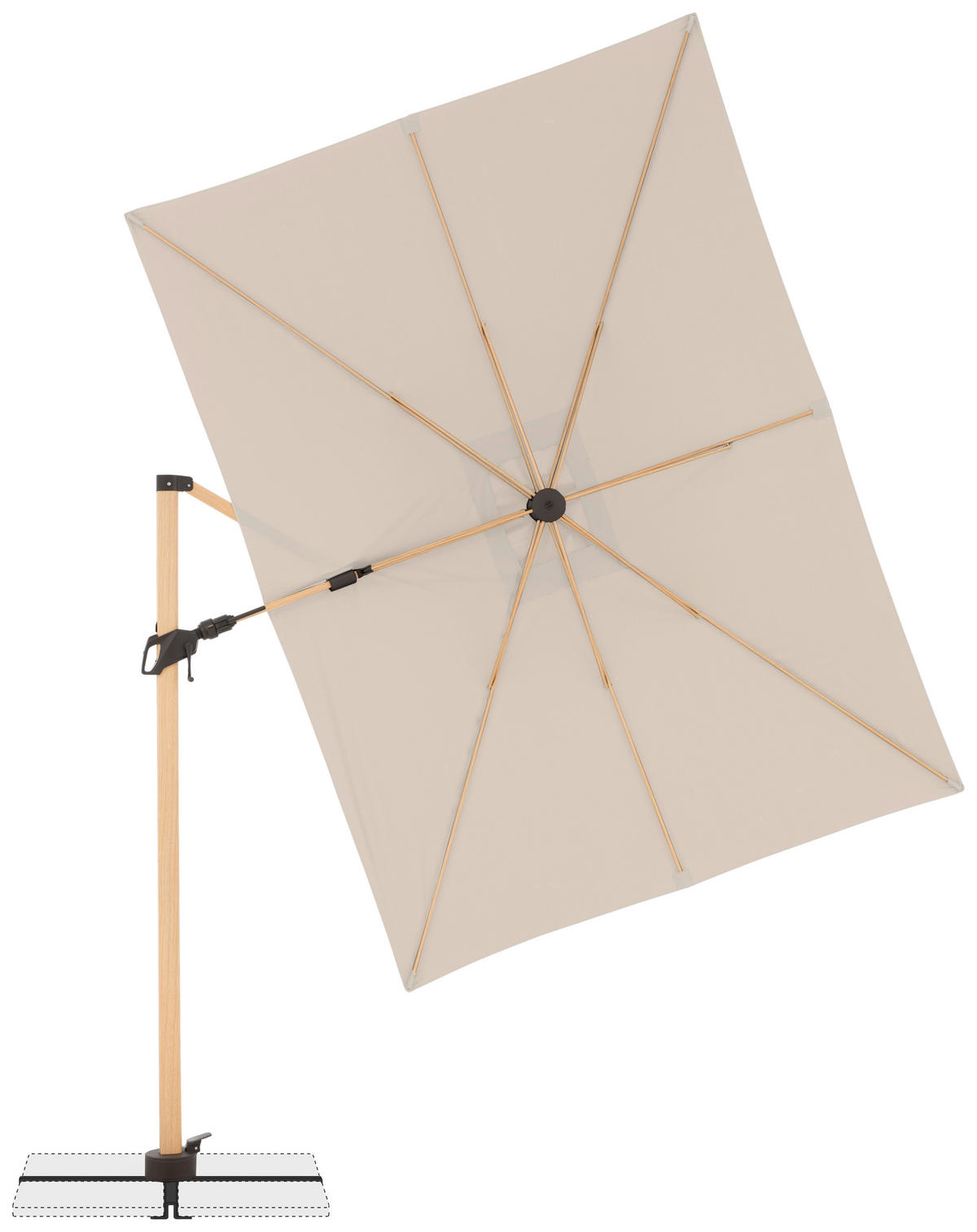 AMPELSCHIRM 300X220 cm Naturfarben  - Eschefarben/Naturfarben, Basics, Textil/Metall (300/220cm) - Doppler